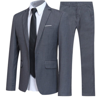 Męski Garnitur Slim Fit z Kołnierzem Zasięgowym Dwuczęściowy Idealny na Wszystkie Pory Roku