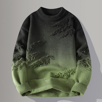 Sweter z Rundą Dekoltową w Gradient Idealny na Jesień