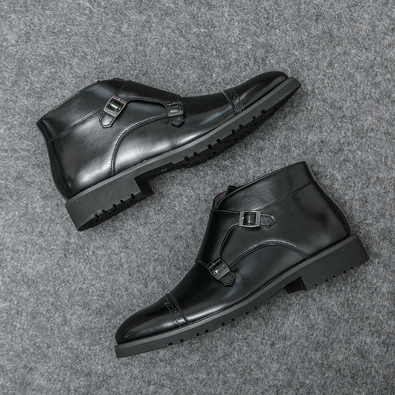 Wysokie Skórzane Buty Outdoor z Szpiczastym Nosem | Idealne na Każdą Porę Roku