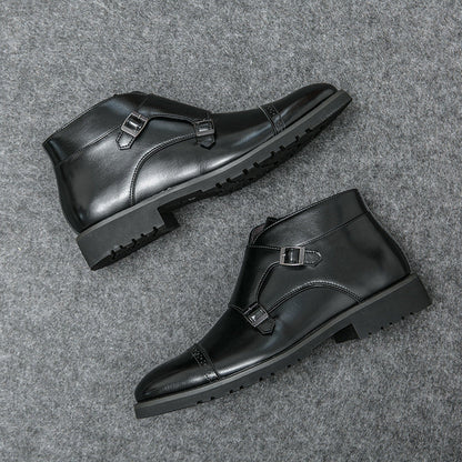 Wysokie Skórzane Buty Outdoor z Szpiczastym Nosem | Idealne na Każdą Porę Roku