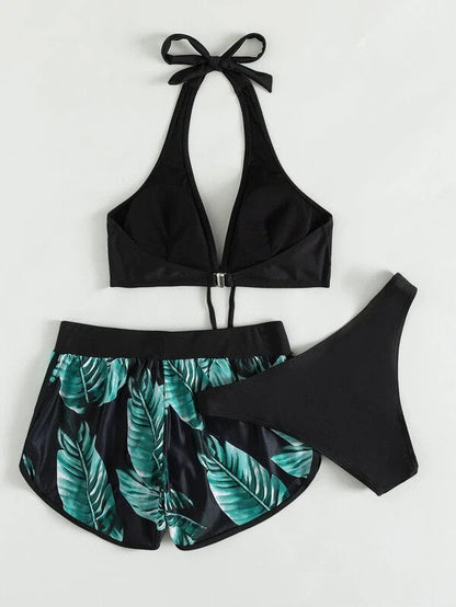 Damski Zestaw Bikini Z Dopasowanymi Szortami I Szybkoschnącą Tkaniną