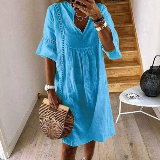 Zwiewna Boho Sukienka z Koronkowymi Detalami | Idealna na Lato