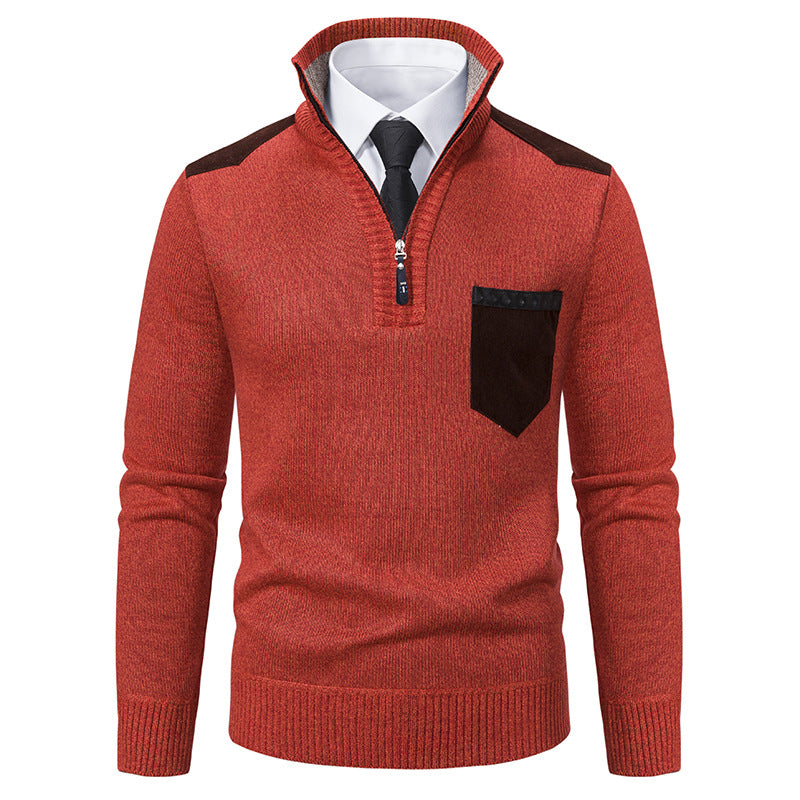 Męski sweter o slim fit z polarem idealny na zimę