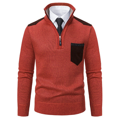 Męski sweter o slim fit z polarem idealny na zimę