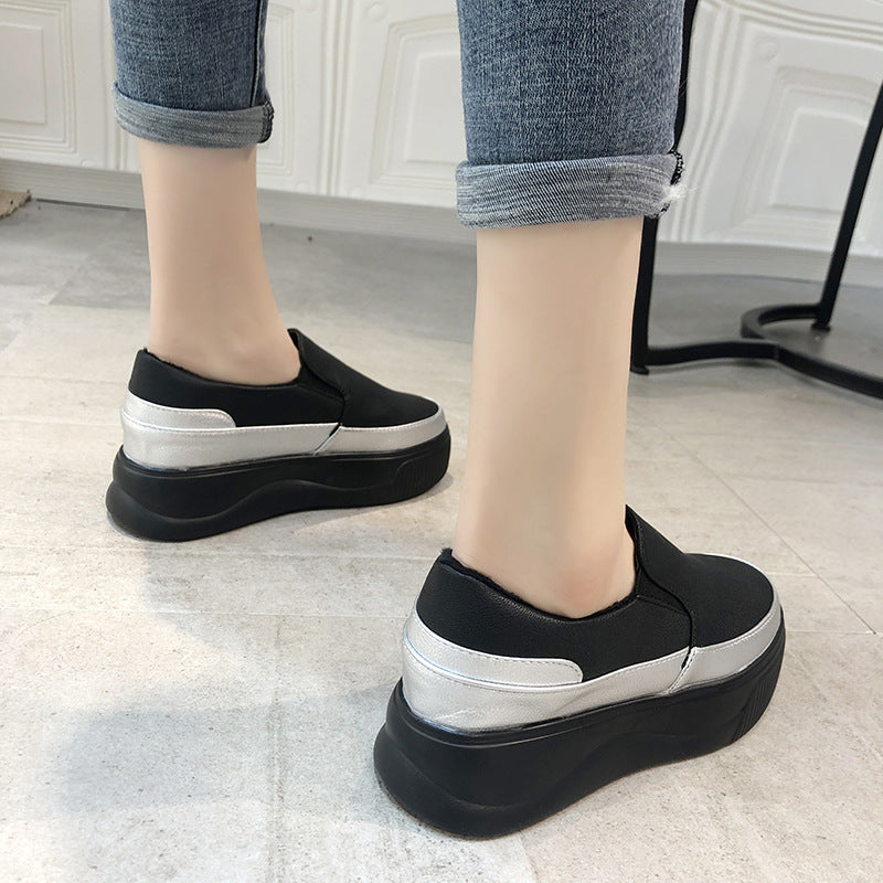Buty na Platformie ze Skóry PU ze Średnim Obcasem i Gumową Podeszwą | Idealne na Każdą Porę Roku
