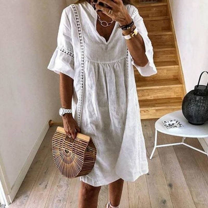 Zwiewna Boho Sukienka z Koronkowymi Detalami | Idealna na Lato
