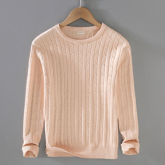 Męski Gruby Sweter z Splotem Slim Fit Idealny na Zimę