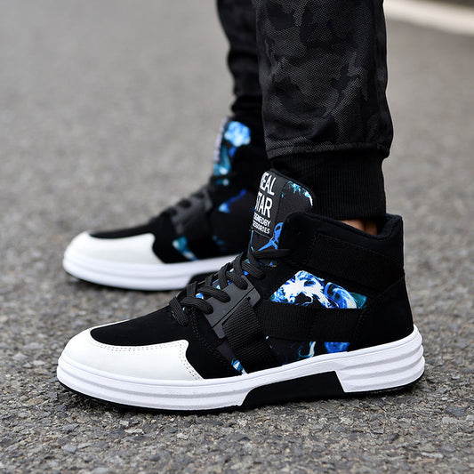 Męskie Średniowysokie Sneakersy w Kamuflażu z Gumową Podeszwą | Idealne na Każdą Porę Roku