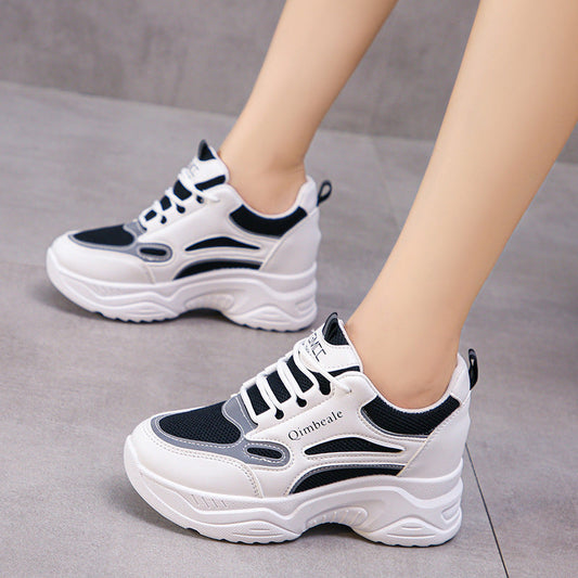 Platformowe Sneakersy na Koturnie z Siateczki | Idealne na Lato
