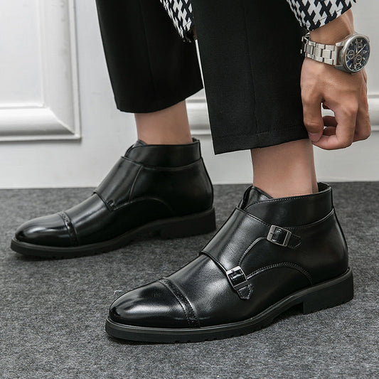 Wysokie Skórzane Buty Outdoor z Szpiczastym Nosem | Idealne na Każdą Porę Roku