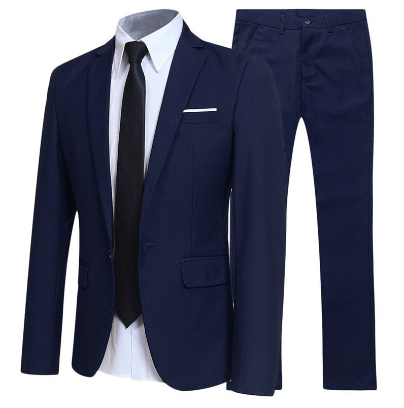Męski Garnitur Slim Fit z Kołnierzem Zasięgowym Dwuczęściowy Idealny na Wszystkie Pory Roku