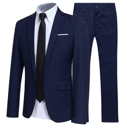 Męski Garnitur Slim Fit z Kołnierzem Zasięgowym Dwuczęściowy Idealny na Wszystkie Pory Roku