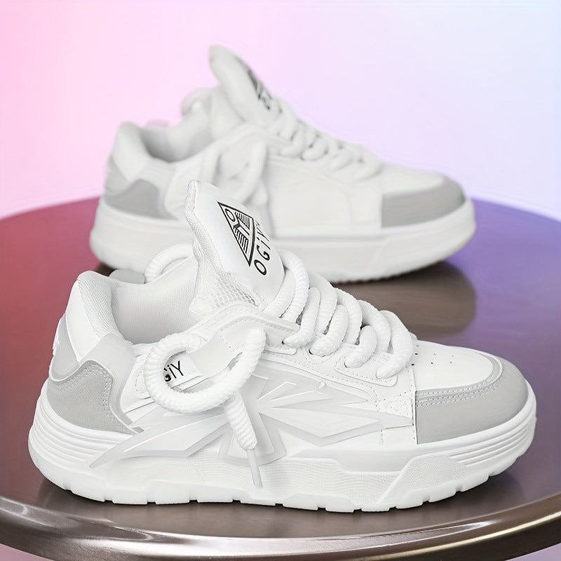 Męskie sneakersy na grubej podeszwie z syntetyczną skórzaną cholewką | Idealne na wiosnę, lato i jesień