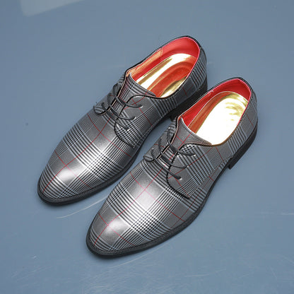 Męskie Sznurowane Skórzane Buty Biznesowe z Paskowym Detalem | Idealne na Każdą Porę Roku