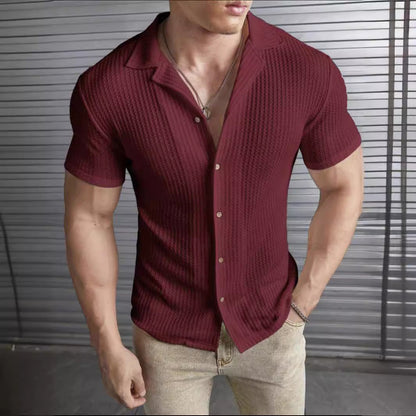 Męska koszula krótki rękaw w slim fit - idealna na wiosnę i lato