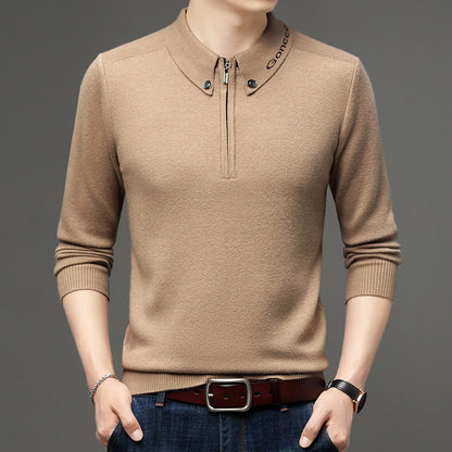 Męski wełniany sweter pulower w slim fit idealny na zimę