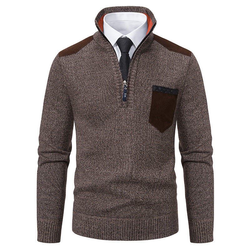 Męski sweter o slim fit z polarem idealny na zimę