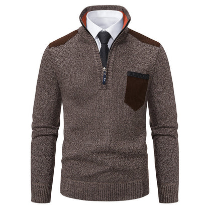 Męski sweter o slim fit z polarem idealny na zimę