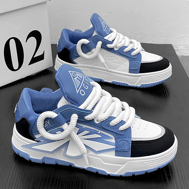 Męskie sneakersy na grubej podeszwie z syntetyczną skórzaną cholewką | Idealne na wiosnę, lato i jesień