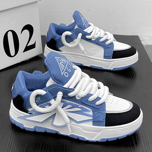 Męskie sneakersy na grubej podeszwie z syntetyczną skórzaną cholewką | Idealne na wiosnę, lato i jesień