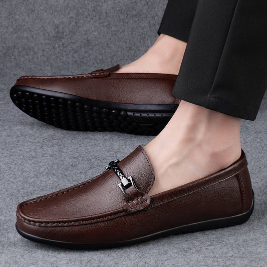Męskie Skórzane Półbuty Slip-On z Miękką Podeszwą | Idealne na Każdą Porę Roku