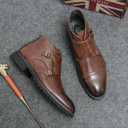 Wysokie Skórzane Buty Outdoor z Szpiczastym Nosem | Idealne na Każdą Porę Roku