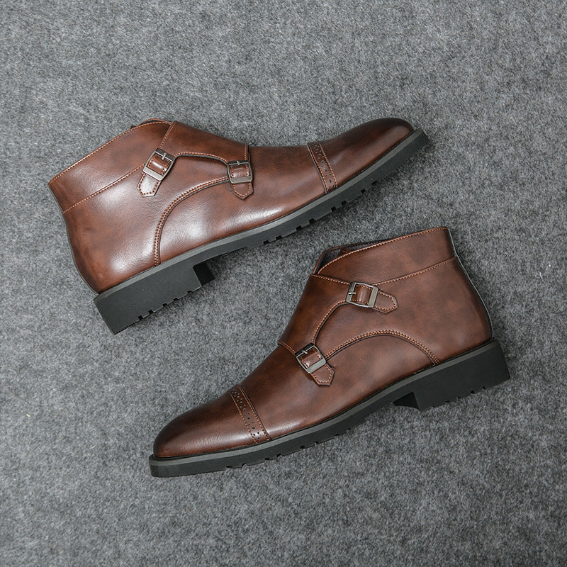 Wysokie Skórzane Buty Outdoor z Szpiczastym Nosem | Idealne na Każdą Porę Roku