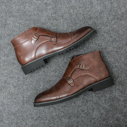 Wysokie Skórzane Buty Outdoor z Szpiczastym Nosem | Idealne na Każdą Porę Roku