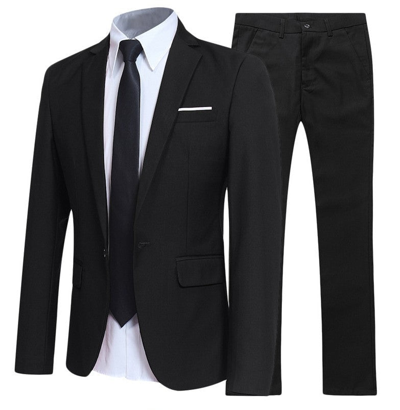 Męski Garnitur Slim Fit z Kołnierzem Zasięgowym Dwuczęściowy Idealny na Wszystkie Pory Roku