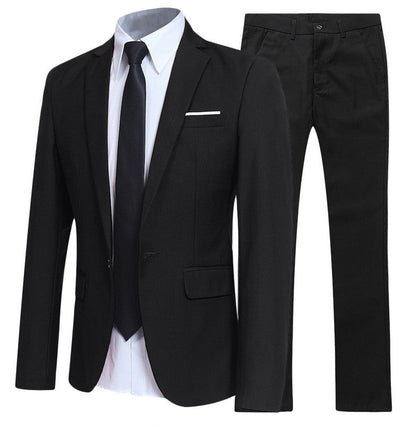 Męski Garnitur Slim Fit z Kołnierzem Zasięgowym Dwuczęściowy Idealny na Wszystkie Pory Roku