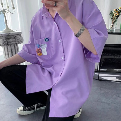 Męska koszula kardigan z krótkim rękawem w slim fit idealna na lato