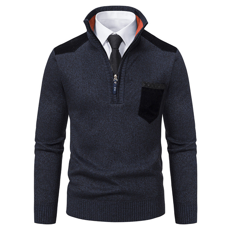 Męski sweter o slim fit z polarem idealny na zimę