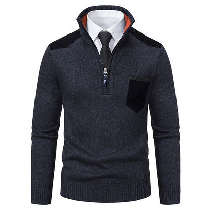 Męski sweter o slim fit z polarem idealny na zimę