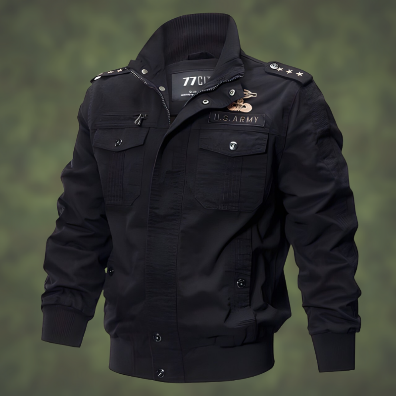 Męska Bomberka na Co Dzień z Militaria Inspirowanymi Detalami