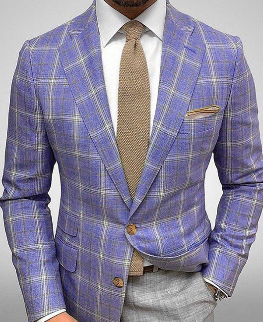 Damska Wiosenna Marynarka Slim Fit w Paski z Dwoma Guzikami