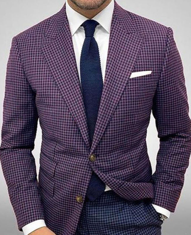 Damska Wiosenna Marynarka Slim Fit w Paski z Dwoma Guzikami