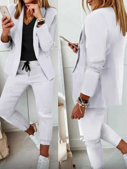 Damski Zestaw Formalny z Marynarką Slim-Fit i Spodniami