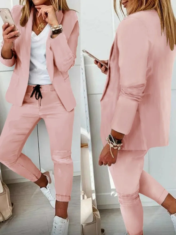 Damski Zestaw Formalny z Marynarką Slim-Fit i Spodniami