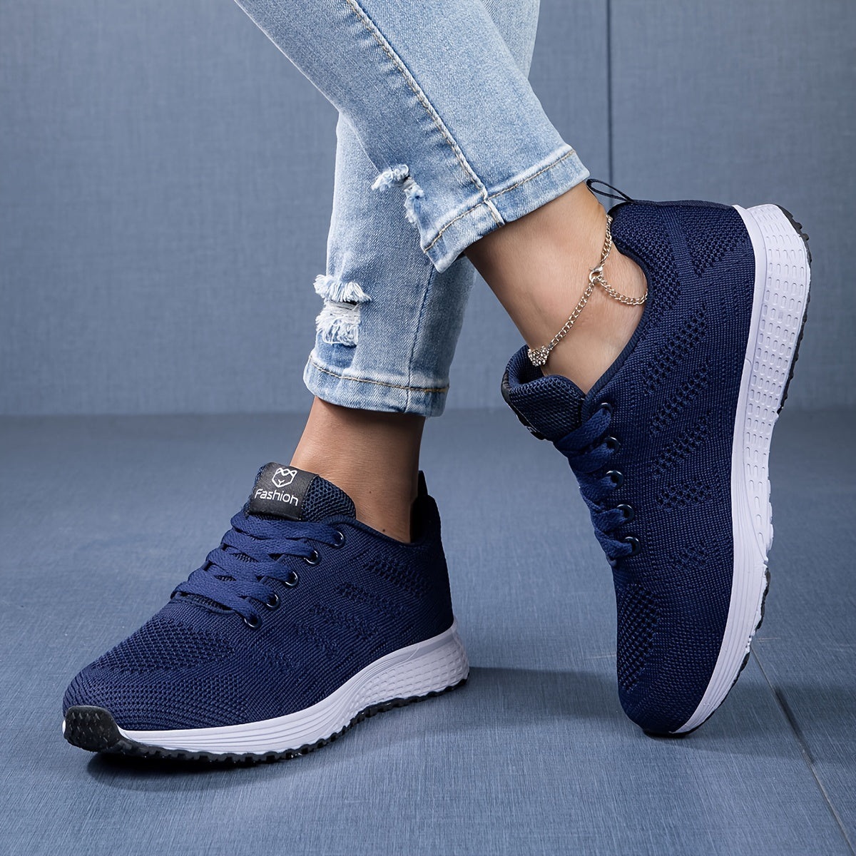 Damskie Sneakersy Dzianinowe z Oddychającą Cholewką i Amortyzującą Podeszwą
