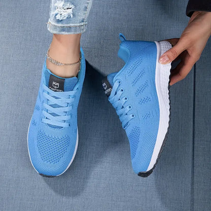 Damskie Sneakersy Dzianinowe z Oddychającą Cholewką i Amortyzującą Podeszwą