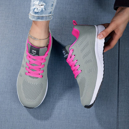 Damskie Sneakersy Dzianinowe z Oddychającą Cholewką i Amortyzującą Podeszwą