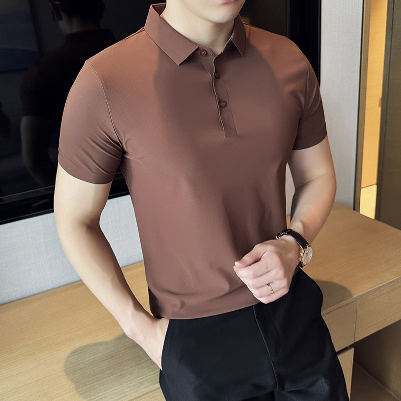 Męska Koszulka Bezszwowa Jednokolorowa Slim Fit