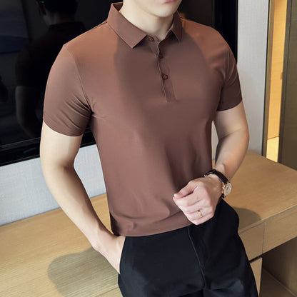 Męska Koszulka Bezszwowa Jednokolorowa Slim Fit