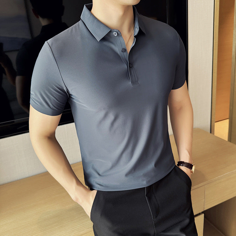 Męska Koszulka Bezszwowa Jednokolorowa Slim Fit