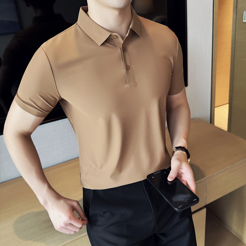 Męska Koszulka Bezszwowa Jednokolorowa Slim Fit