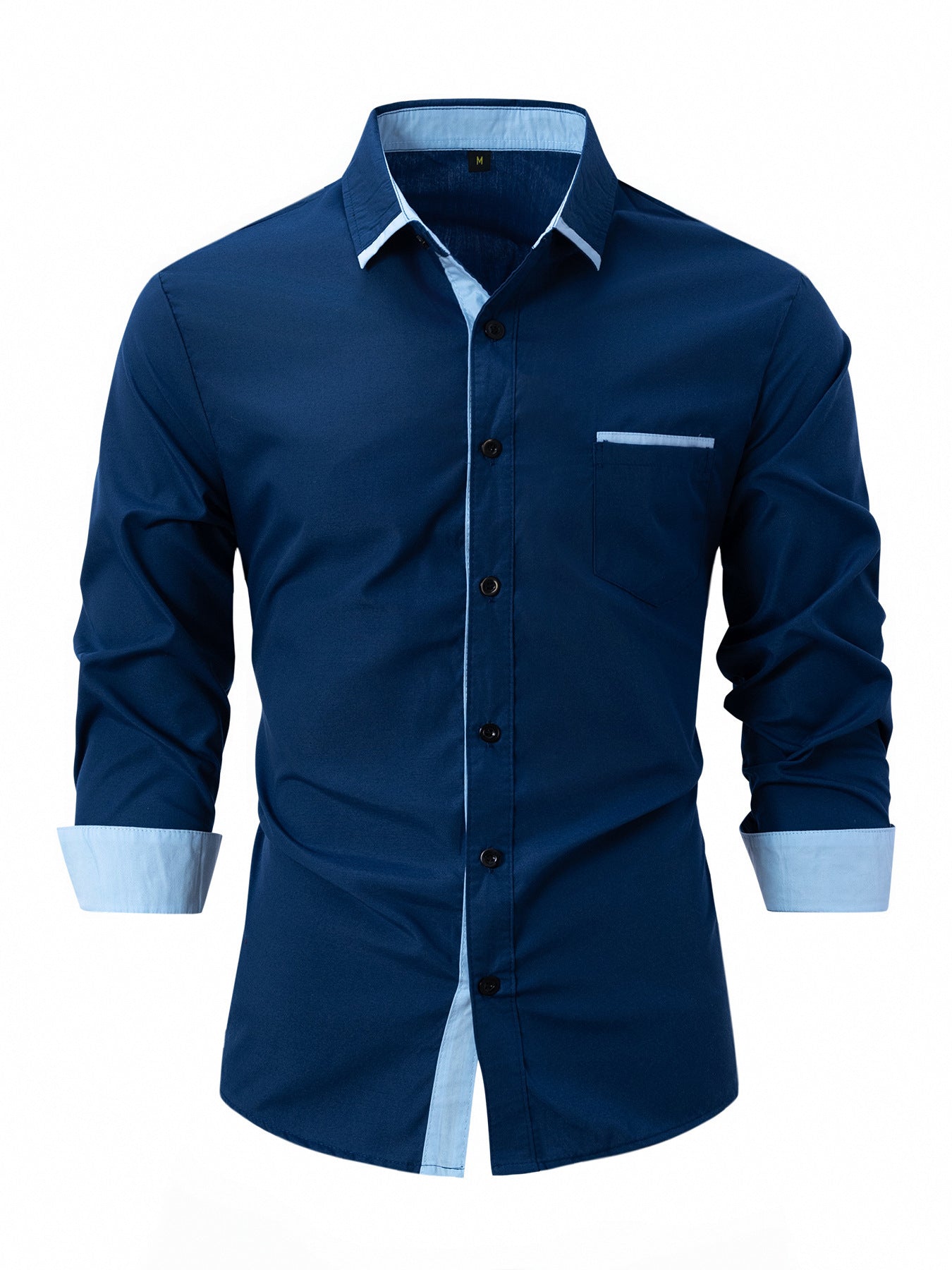Męska Wiosenna Koszula Biznesowa Slim Fit w Paski z Długim Rękawem
