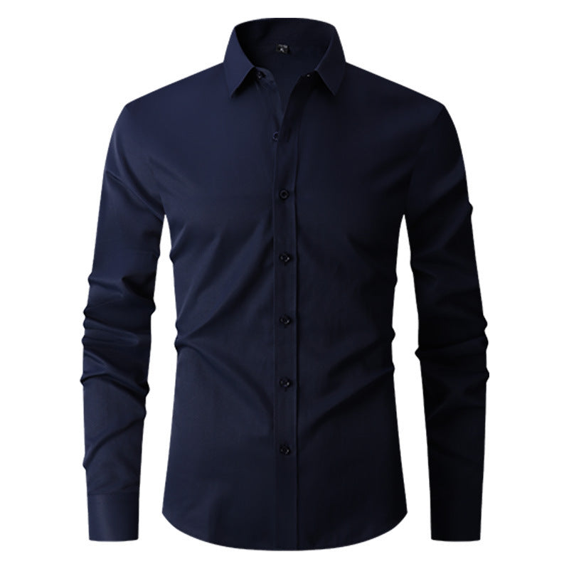 Męska Wiosenna Koszula Slim Fit z Długim Rękawem i Wzorem Kolor Block