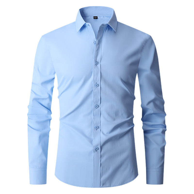 Męska Wiosenna Koszula Slim Fit z Długim Rękawem i Wzorem Kolor Block