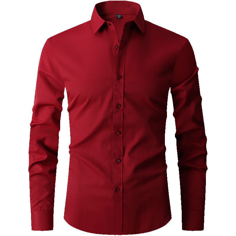 Męska Wiosenna Koszula Slim Fit z Długim Rękawem i Wzorem Kolor Block