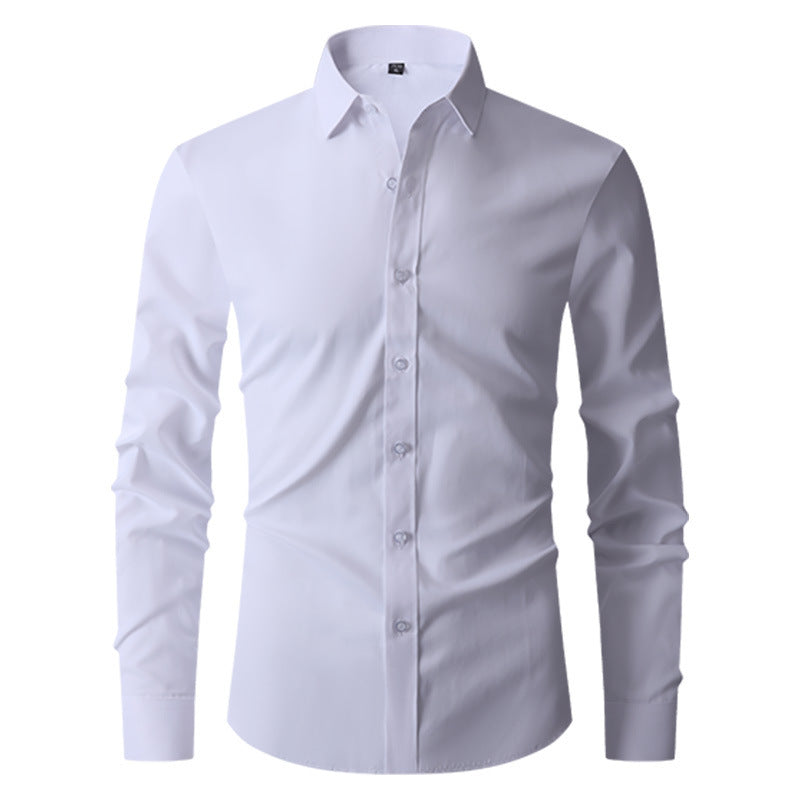 Męska Wiosenna Koszula Slim Fit z Długim Rękawem i Wzorem Kolor Block
